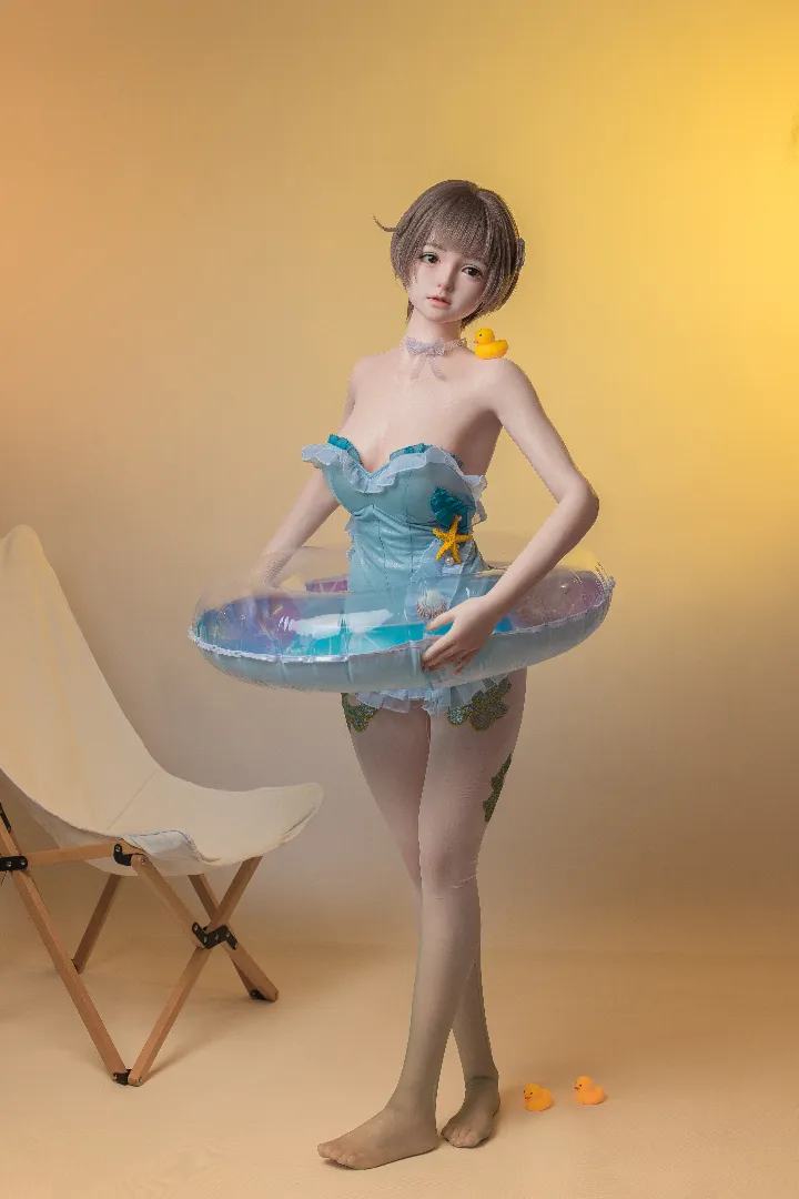 149cm (4ft11) B-Cup Realistic Skin Texture Silicone Sex Doll SHIO, ROS Head 96b